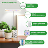 Wiaxulay Plant Grow Light, 78 LEDs Grow Light for Indoor Plants Full Spectrum, Height Adjustable Desk Growing Lamp with Metal Base, Auto Timer 6/12/16Hrs, 3 Lighting Modes, 5 Dimmable Levels,2 Pack