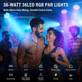 LED Stage Lights 4Pack - Czgor 36W RGB DJ Par Lights With Sound Activated Auto Play by Remote & DMX Control Uplights for Events Wedding Party Club Christmas Party Lighting