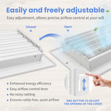 12 x 4 Inch [Duct Opening] Air Vent Covers for Wall or Ceiling - High Airflow 2 Way Steel Ventilation - Adjustable Wall/Ceiling Register, 13-3/4 Inch x 5-3/4 Inch [Overall Dimensions]