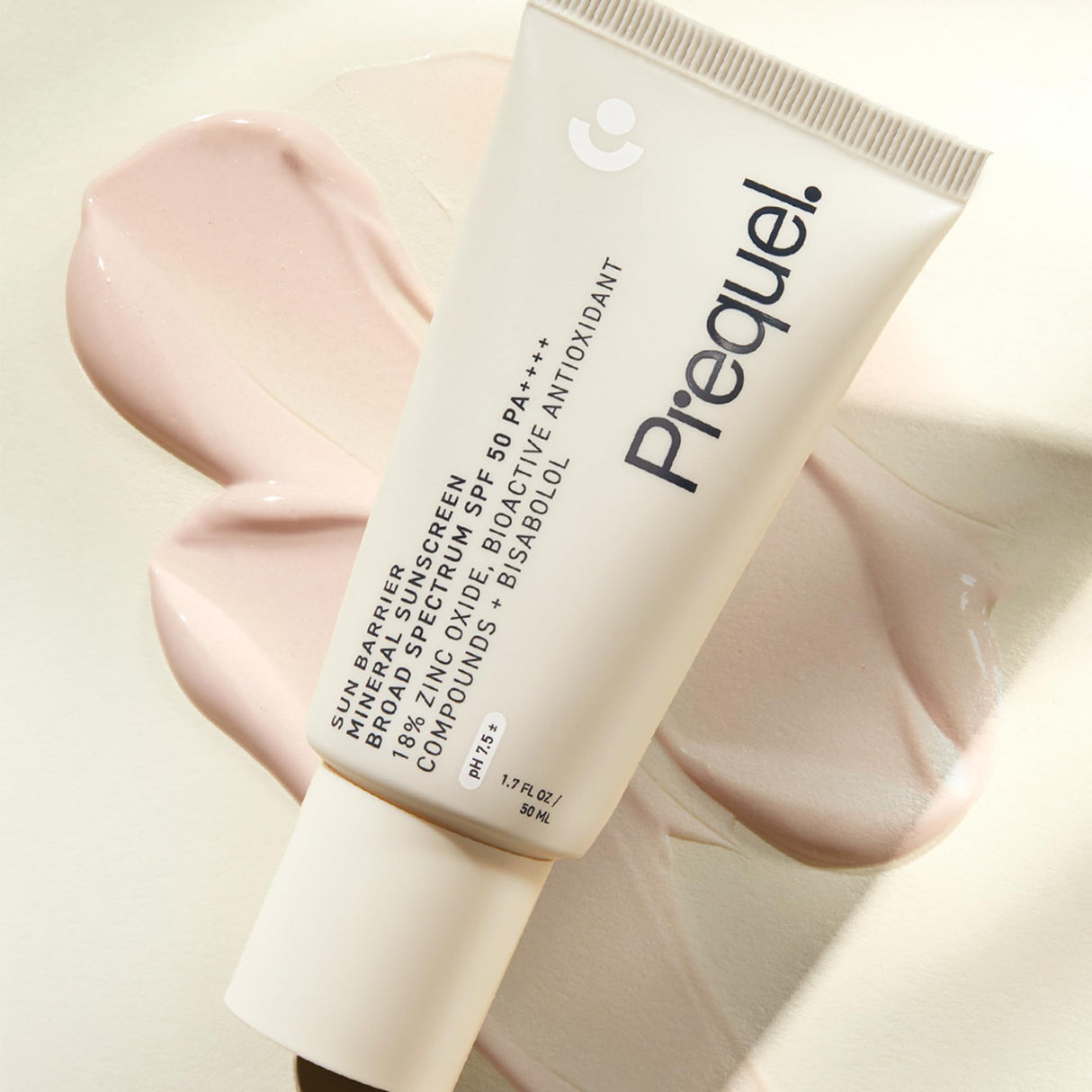 Prequel Skin Sun Barrier Mineral Sunscreen SPF 50. PA++++ Broad Spectrum Zinc Oxide Sunblock with Semi-Transparent Lightweight Texture. Moisturizing UV Defense for Face. Travel Size, 1.7oz