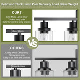 Unicozin Modern Bathroom Light Fixtures, 4 Light Vanity Lights Over Mirror, Black Wall Lamp with Clear Glass for Living Room Cabinet Bedroom Porch