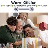 LEVERLOC Shower Grab Bars 2 Pack, Suction Grab Bar Easy to Install Shower Handle for Bathroom Removable Handrails for Seniors Elderly Heavy Duty Safety Grip Waterproof Drill Free, Silver