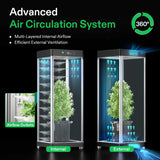 VGrow All-in-One Smart Grow Box, Professional System with Samsung LM301H EVO Grow Light, Advanced Circulation & Ventilation System, Irrigation, Nutrient, Magnetic Window for Indoor Hydroponics