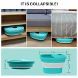 HOSPAN Collapsible Foot Spa Electric Rotary Massage, Foot Bath with Heat, Bubble, Remote, and 24 Motorized Shiatsu Massage Balls. Pedicure Foot Spa for Feet Stress Relief