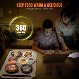 Warming mat for Food, Food Warmer Mat, Portable Silicone Food Warming Mat, Versatile Full Surface Heating Food Warmer with 7 Level Temperature and 6 Hours Timer for Home Dinner (Cream Color)
