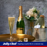 JOLLY CHEF 100 Pack Plastic Champagne Flutes Disposable 4.5 oz Clear Plastic Champagne Glasses Suitable for Wedding, Thanksgiving Day, Christmas