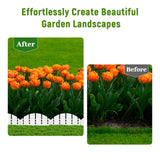 White Garden Edging Flexible Landscape Border with Anchoring Spikes for Lawn Flower Bed Outdoor Decor (30)