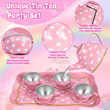 Hohosunlar Tea Party Set for Little Girls, Kids Tea Set for Toddler 3-5 6-8