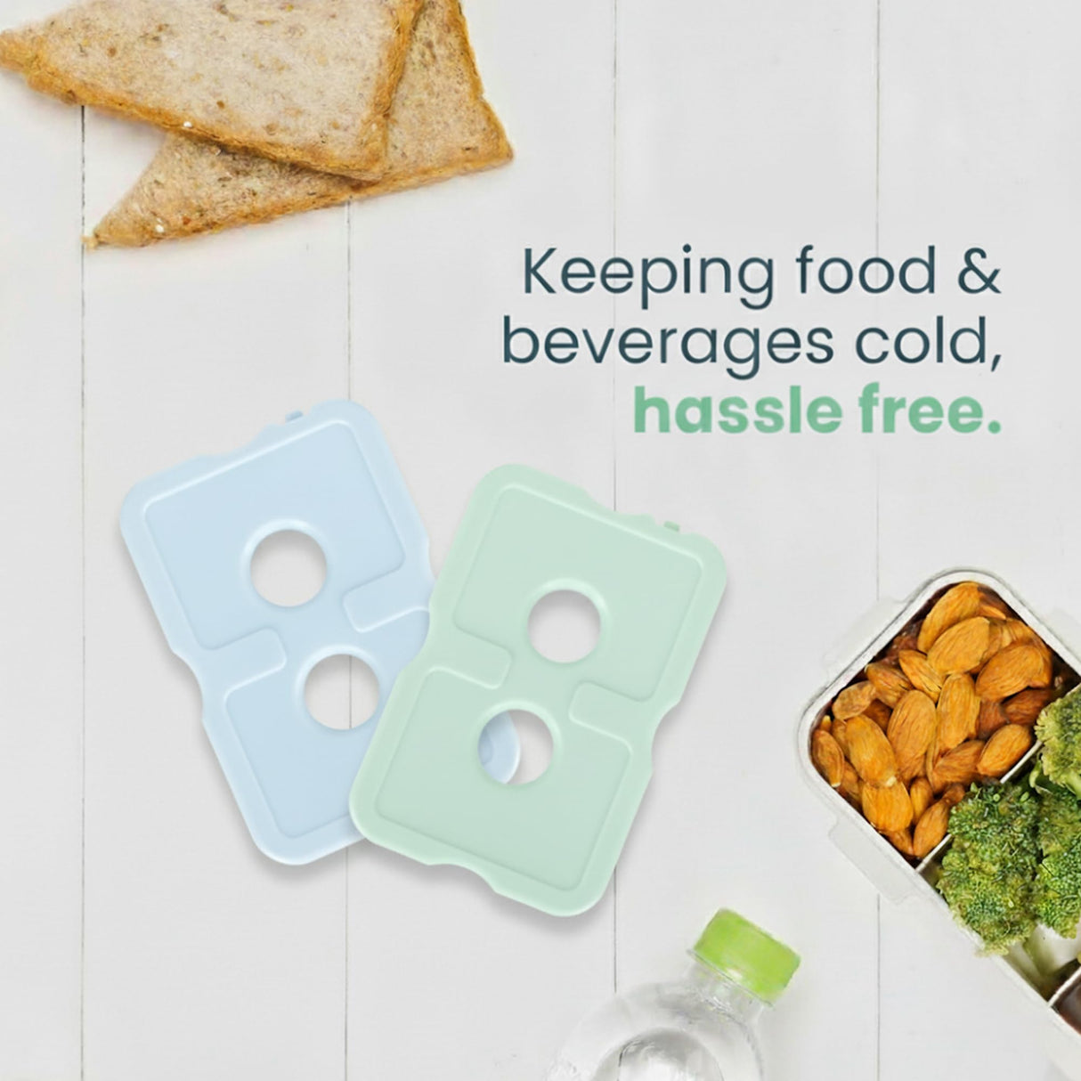 Healthy Packers Ice Packs for Lunch Boxes & Coolers - Freezer Packs - Original Cool Pack | Cooler Accessories for Beach, Camping & Fishing | Slim & Long-Lasting Reusable Ice Pack for Cooler