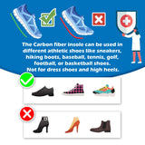 Carbon Fiber Insoles, Rigid Carbon Fiber Shoe Insert 1Pair for Pain Relief & Injury Turf Toe, Foot Fractures, Hallux Rigidus and Limitus for Hiking Running (9.64"-245mm-Men's 8-8.5/Women's 9-9.5)