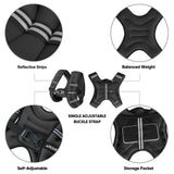 APEXUP Weighted Vest with 5lbs/10lbs/15lbs/20lbs/25lbs/30lbs Weights and Reflective Stripe, Weight Vest Men Women for Workout, Strength Training, Running (Black, 10lbs)