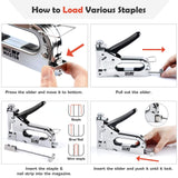 NEU MASTER 3 in 1 Staple Gun, Manual Upholstery Stapler Gun for Wood with 2000 Staples & Staple Remover, Adjustable Power Design for Furniture, Carpentry, DIY, Decoration & Home Repair