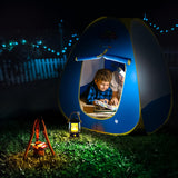 FUN LITTLE TOYS Kids Play Tent with Camping Toys, Toddler Tent with Battery Lantern, Kids Pop Up Tent Indoor Outdoor Toys Christmas Birthday Gifts for Boys
