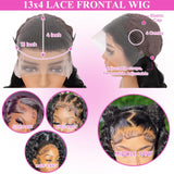 Deep Wave Lace Front Wigs Human Hair 13x4 HD Lace Front Wigs For Women Deep Wave Wig Frontal Wigs for Black Women 180 Density Curly Wave Human Hair Wig Natural Color 26 Inch