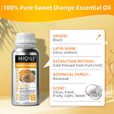 HIQILI 16 Fl Oz Orange Essential Oil, Pure and Natural for Diffuser, Skin - 500ML