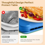 Food Warming Mat with Protective Table Mat, Graphene Fast Full-Surface Heating Mat, Electric Warming Tray with 6 Temperature and 6HoursTimer, Portable Rollable Food Warmer Perfect For Parties Buffet