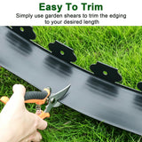 Aifanss Landscape Edging Kit, 4 Inch Tall 33Ft No Dig Garden Edging Border with 50 Pcs Reinforced Spikes, Plastic Garden Barrier for Landscaping, Lawn, Yard, Flower Bed, Paver, Pathway, Grass, Black