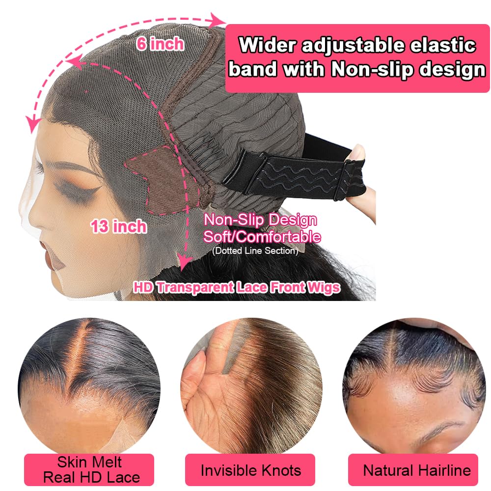 16 Inch Bob Lace Front Wigs Human Hair 13x6 Bob Wig Human Hair Glueless 210 Density HD Deep Wave Lace Front Wigs Human Hair Pre Plucked With Baby Hair Short Wigs For Black Women Curly Human Hair Wig