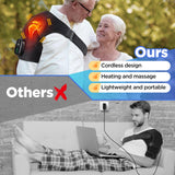 Cordless Portable Shoulder Heating Pad & Massager, Heating Vibration Shoulder Wrap, Shoulder Brace for Pain Relief, Rotator Cuff Support for Men & Women, Black