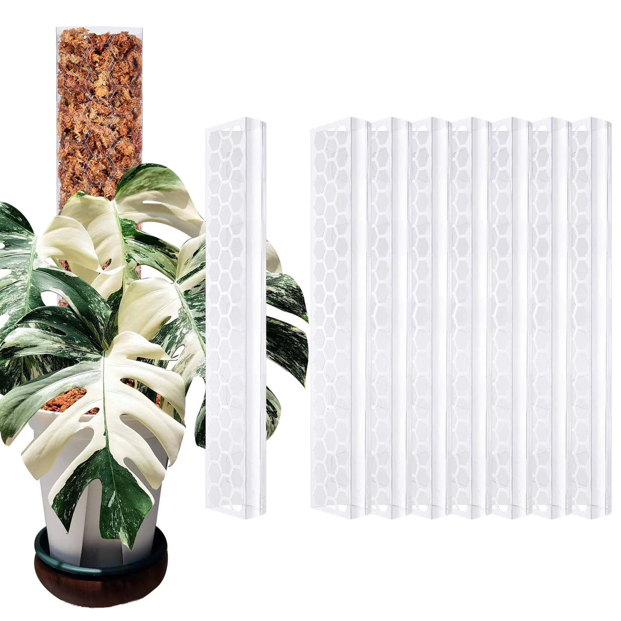Haispring 8 Pack 17 Inch Plastic Moss Pole for Monstera