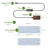 SDOVUERC Full Spectrum 384 LEDs Grow Lights, 24W Plant Grow Lights for Indoor Plants with Daisy Chain Function, Sunlike Spectrum,4/8/12/16/20H Timer for Seed Starting(Pack2)