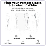 spot. Touch-Up Paint | Matte Finish for Cabinets, Walls, Doors & Furniture | Multi-Tone White Repair Kit | Quick-Dry, Self-Priming, Low-Odor, Eco-Friendly | No-Sanding or Primer Needed | 3 Pack