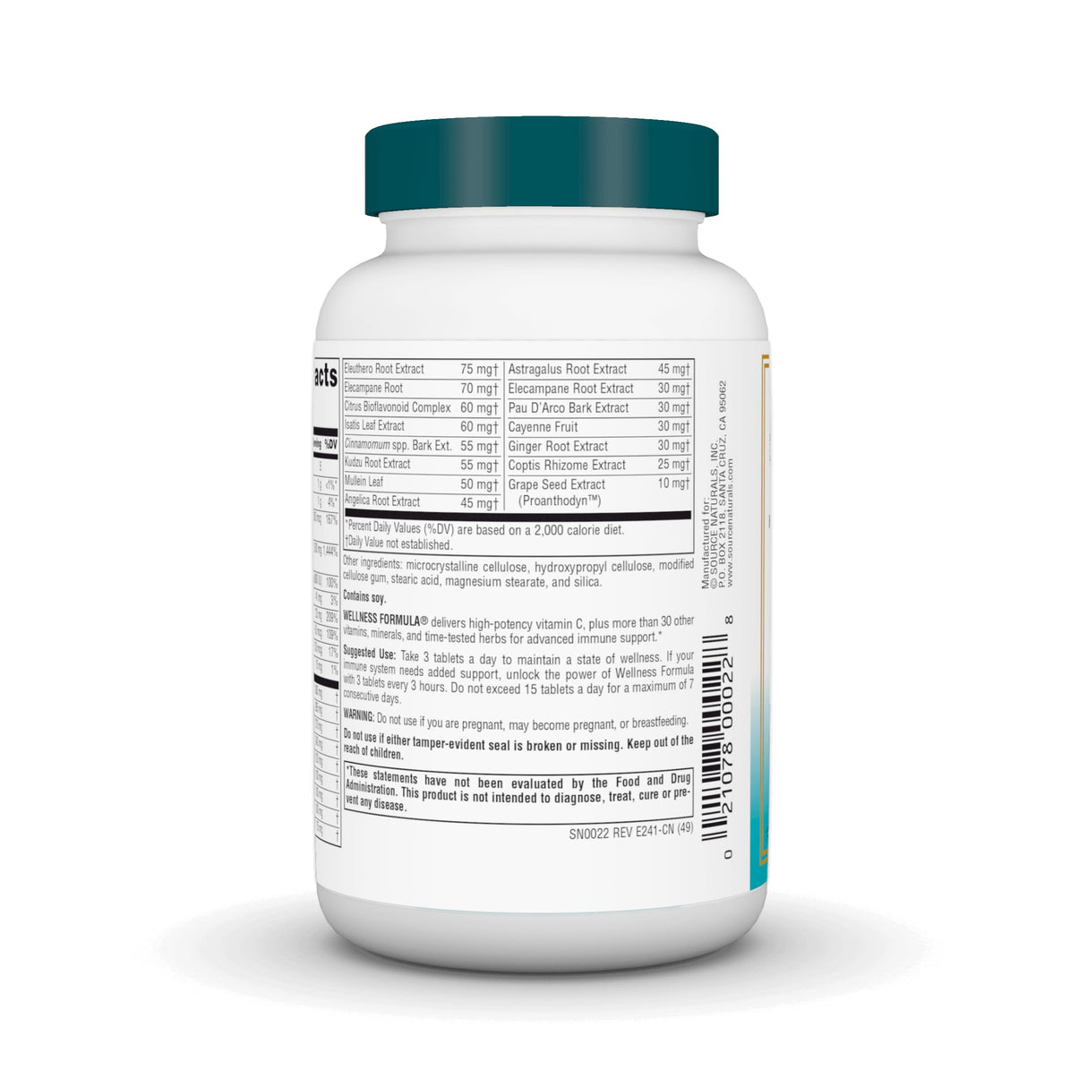 Source Naturals Wellness Formula Bio-Aligned Vitamins & Herbal Defense - Immune System Support Supplement & Immunity Booster* - 90 Tablets