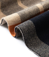 Villand Australian Merino Wool Tartan Knitted Scarf for Men, Plaid Winter Warm Thick Soft Neckwear with Gift Box, 12" W x 70" L (Camel Orange Tartan)