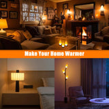 Bestview LED Flame Effect Light Bulbs,3 Modes Smart E26 Chandelier Base Flickering Candle Fire Light Bulb for Halloween, Christmas, Party, Porch, Indoor&Outdoor Home Decoration (6 Pack)