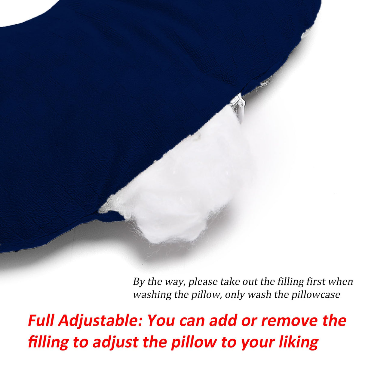 Wuronsa Ear Piercing Pillow for Side Sleepers, Pillow with an Ear Hole for CNH and Ear Pain Ear Inflammation Pressure Sores, O-Shaped Side Sleeping Pillow, Ear Guard Pillow (Ink-Blue)