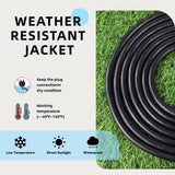 EP 15 Ft Outdoor Extension Cord - 12/3 SJTW Heavy Duty Black Extension Cable with 3 Prong Grounded Plug - Power Cord for Lawn, Garden, Appliances