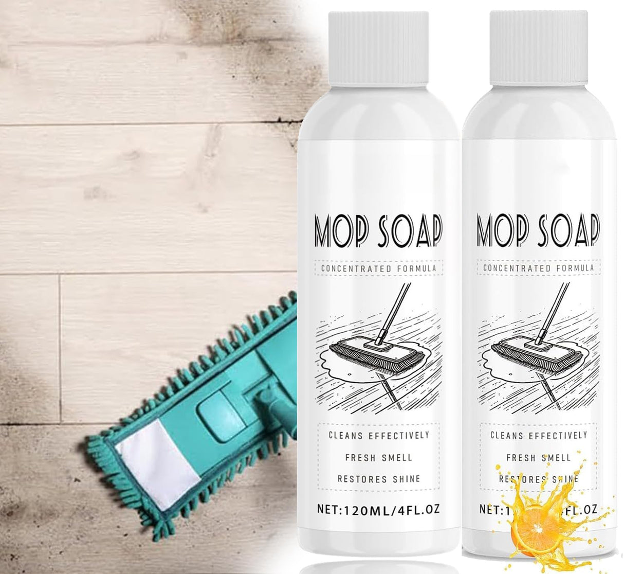 XRSP Mop Soap Brazilian Waves 2PCS, Concentrated Mop Soap, Fresh Scent Floor Cleaner, Multi-Purpose Liquid, Multi-purpose Cleaner Liquid Pet-friendly Mop Cleaner Soap