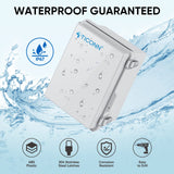 TICONN Outdoor Electrical Box Waterproof, Junction Box IP67 ABS Plastic Enclosure with Hinged Cover with Mounting Plate, Wall Brackets, Cable Glands (Off-White, 13.8"x9.8"x5.9")