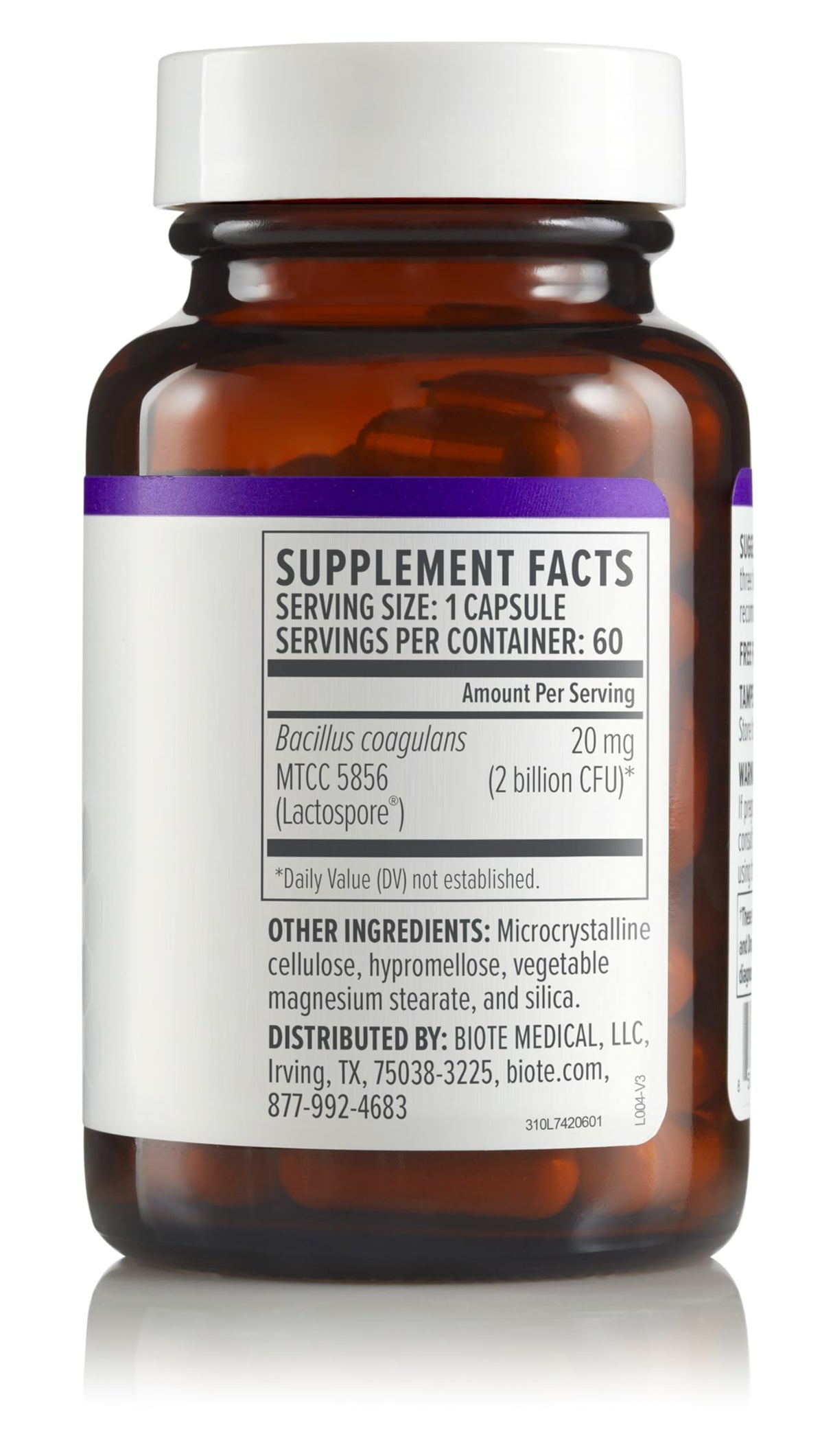 Biote Nutraceuticals - Bacillus COAGULANS - Gut + Digestive (60 Capsules)