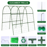 63"x47"x22" U-Shape Cucumber Trellis, Metal Plant Support with Net
