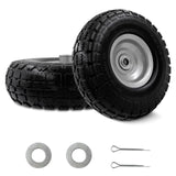OEBYZWSL 10" 4.10/3.50-4 Flat Free Tire & Wheel, 5/8" Bearings, 2-Pack