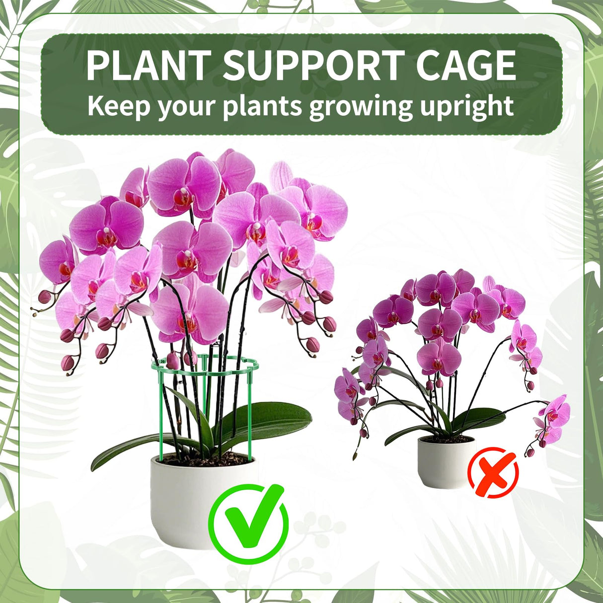 Moiggonoy 36 Pack Plant Support Stakes Sets - Versatile Plant Cages, Stackable Garden Flower Support， Small Plant Stakes for Indoor Plants,Tomato,Monstera, Peony, Hydrangea, Climbing Plants