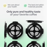 4 Reusable K Cups for Keurig K Supreme, K Supreme Plus, K Slim with Multistream Technology, K-Duo Hot & Iced Single Serve (Gen 2) - 4 Black Refillable Kcups Coffee Filters for Keurig Coffee Makers