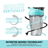 HELIMIX 1.5 Vortex Blender Shaker Bottle Holds Upto 20oz | No Blending Ball or Whisk | USA Made | Portable Pre Workout Whey Protein Drink Shaker Cup | Mixes Cocktails Smoothies Shakes | Top Rack Safe