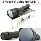 uvBeast V3 365nm Black Light UV Flashlight – High Definition Ultraviolet - HIgh Power and Long Range Professional Grade Beam Best for Professional/Commercial Use – USA Stock