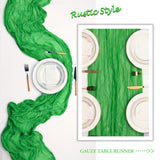 8 Pack Green Cheesecloth Table Runner 10Ft Gauze Cheese Cloth Table Runner 120 Inch Boho Sheer Sheer Rustic Fabric for Christmas Party Decor Baby Shower Wedding Home Holiday Decoration