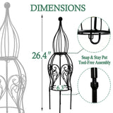 2-Pack Metal Garden Obelisk Trellis, 26.4" Butterfly Rose Plant Support