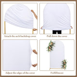 Toolterritary Metal Arch Backdrop Stand and Cover Set of 2, Sturdy 7.2FT, 6FT Party Backdrop Set, Wedding Arch Frame and Cover Set for Birthday, Baby Shower,Christmas, Anniversary