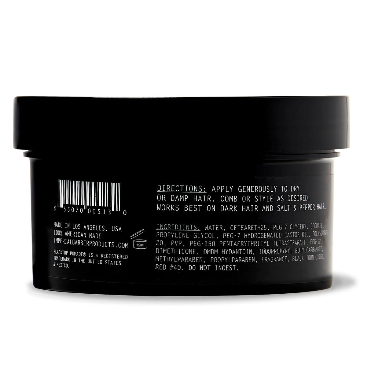 Imperial Barber Grade Products Blacktop Pomade , 6 oz