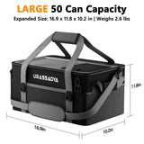 [2026 Updated] 50 Can Collapsible Soft Cooler Bag with Hard PP Lid, Leakproof Insulated Ice Chest with Quick-Access Top Hatch, Bottle Opener & Mini Table for Beach, Camping, Travel (Matte Black)