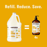 Everyone 3-in-1 Soap, Body Wash, Bubble Bath, Shampoo, 1 Gallon, Coconut and Lemon, Coconut Cleanser with Plant Extracts and Pure Essential Oils