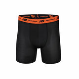 New Balance Men's Mesh 5" with Fly Boxer Brief (4-Pack), Team Navy/Light Navy Print/Team Orange/Black, Medium