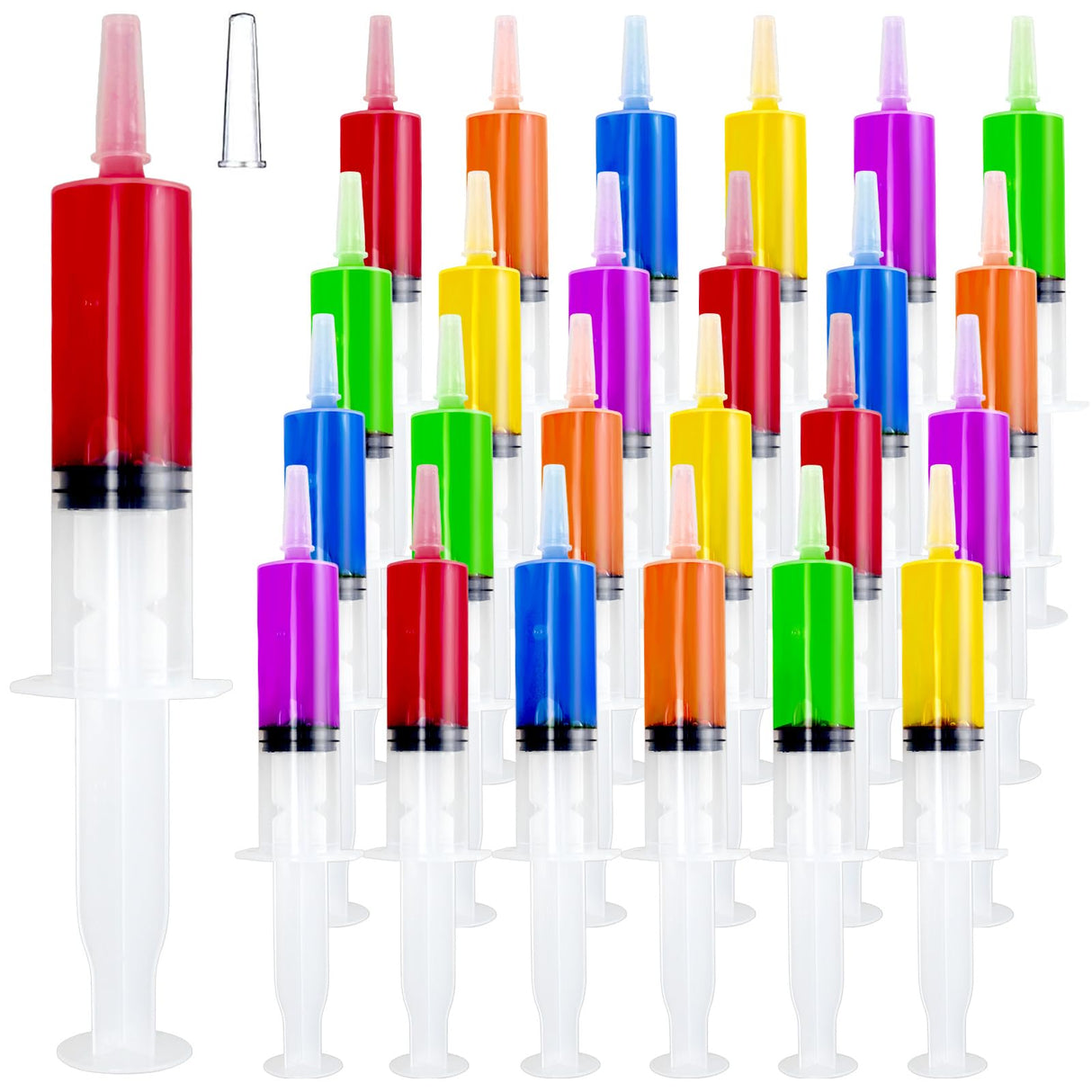 30 Pack Party Jello Shot Syringes - 2 oz Plastic Syringes for Jello Shots, Reusable for Halloween, Christmas, Thanksgiving Party Favors