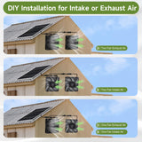 Roodike 5.5" Waterproofed Solar Powered 2 Fan Kits for Outdoor Chicken Coop, Greenhouse, Shed, Pet House Intake or Exhaust Air Circulation