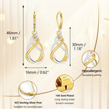 Two Tone Twisted Drop Earrings for Women Gold and Silver Dangle Earrings